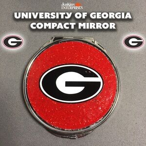 University of Georgia Red Glitter Compact Mirror “G”